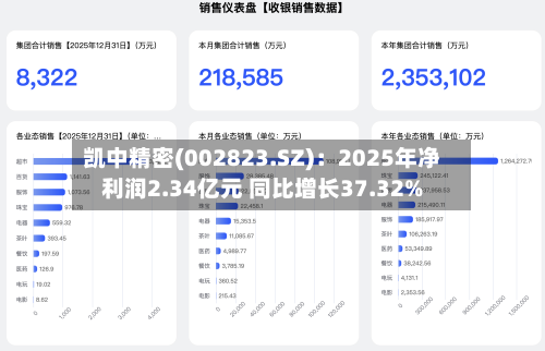 凯中精密(002823.SZ)：2025年净利润2.34亿元 同比增长37.32%-第1张图片
