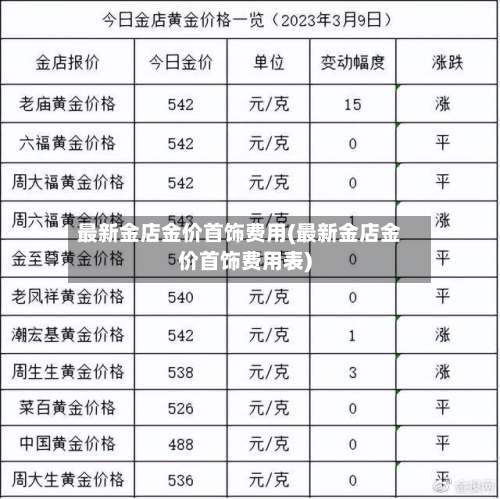 最新金店金价首饰费用(最新金店金价首饰费用表)-第2张图片
