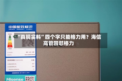 “真铜实料”四个字只能格力用？海信高管回怼格力-第2张图片