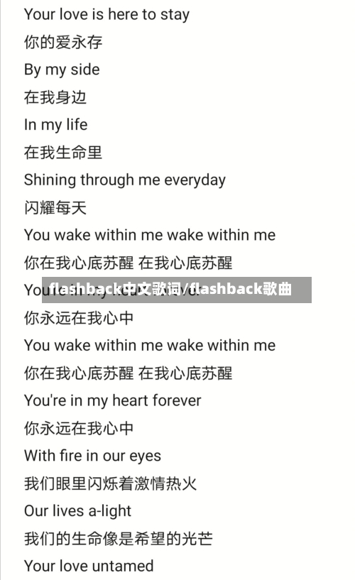 flashback中文歌词/flashback歌曲
