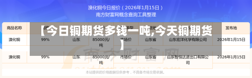 【今日铜期货多钱一吨,今天铜期货】-第3张图片