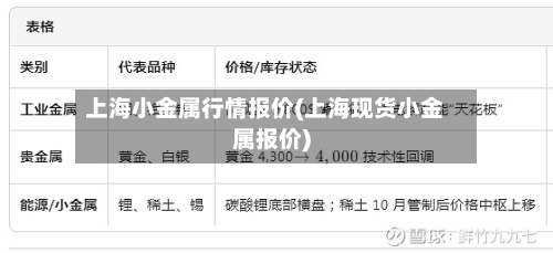 上海小金属行情报价(上海现货小金属报价)