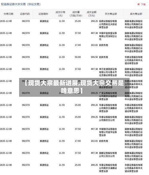 【现货大宗最新进展,现货大宗交易是啥意思】-第3张图片