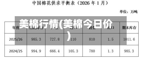 美棉行情(美棉今日价)