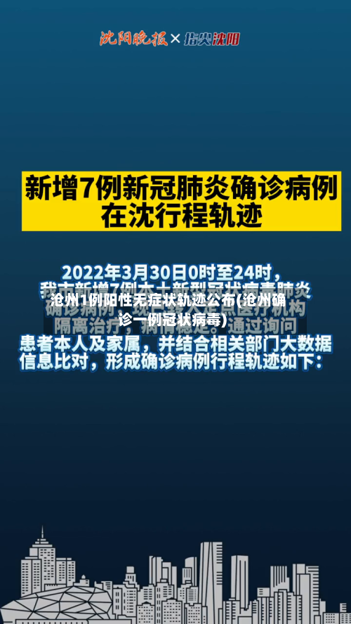 沧州1例阳性无症状轨迹公布(沧州确诊一例冠状病毒)