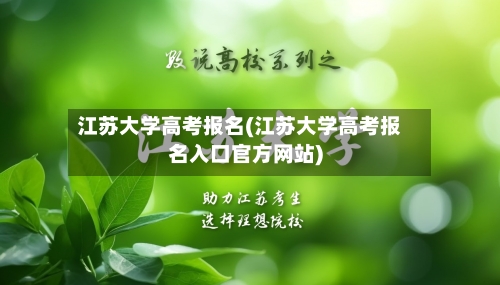 江苏大学高考报名(江苏大学高考报名入口官方网站)-第3张图片