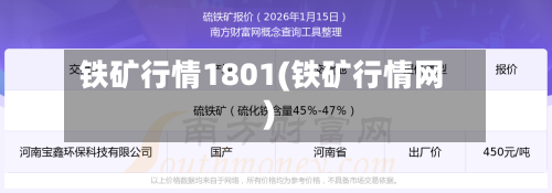 铁矿行情1801(铁矿行情网)