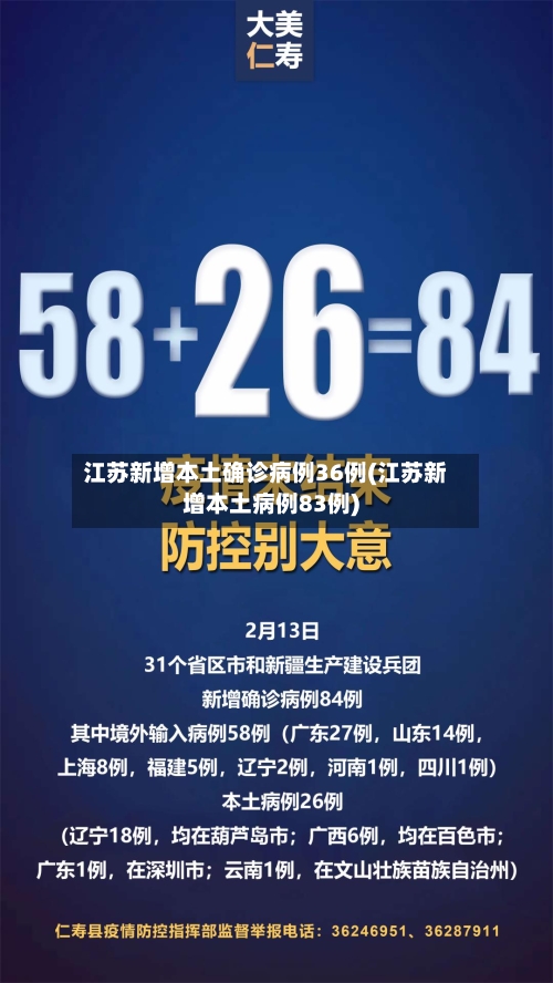 江苏新增本土确诊病例36例(江苏新增本土病例83例)