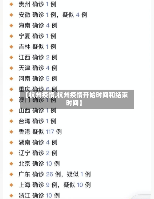 【杭州疫情,杭州疫情开始时间和结束时间】