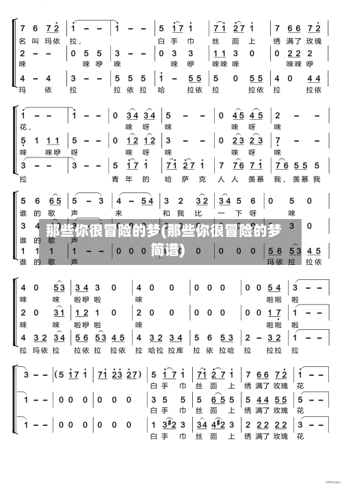 那些你很冒险的梦(那些你很冒险的梦简谱)