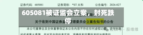 605081被证监会立案，封死跌停
