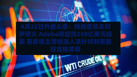 4月22日外盘头条：特朗普延长对伊停火 Adobe将回购250亿美元股票 美联储主席候选人沃什对利率路径含糊其辞-第2张图片