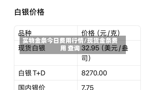 实物金条今日费用行情/现货金条费用 查询-第1张图片