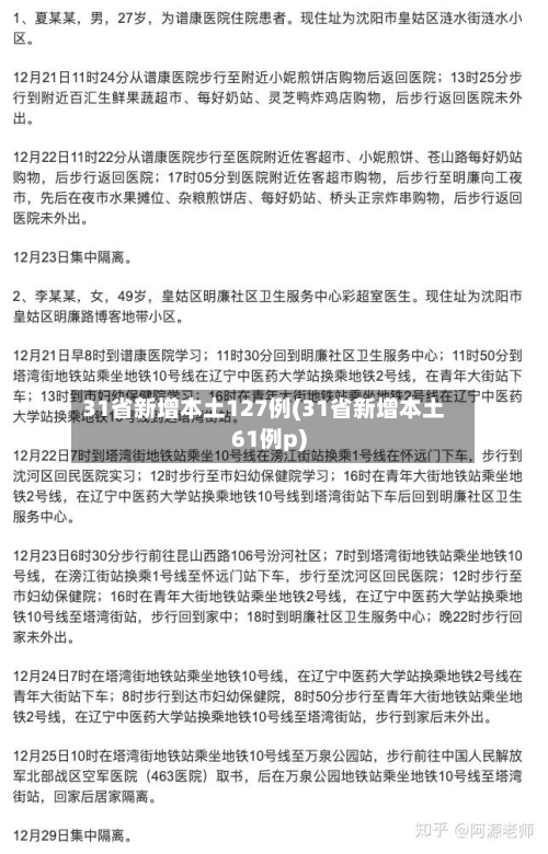 31省新增本土127例(31省新增本土61例p)-第1张图片