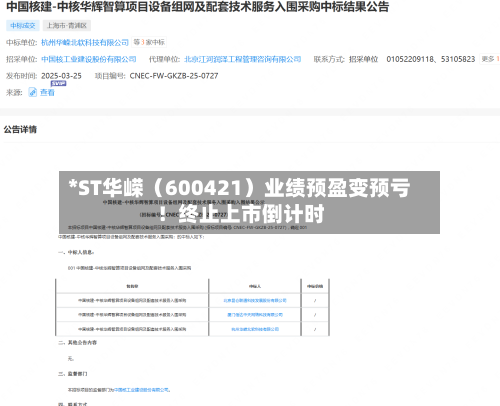 *ST华嵘（600421）业绩预盈变预亏！终止上市倒计时-第1张图片