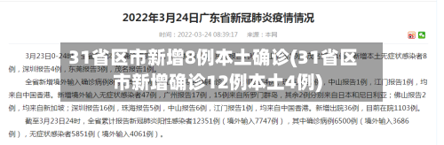 31省区市新增8例本土确诊(31省区市新增确诊12例本土4例)-第1张图片