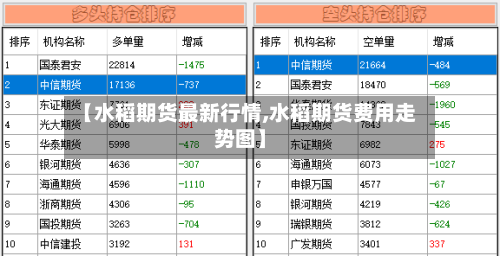 【水稻期货最新行情,水稻期货费用走势图】-第1张图片