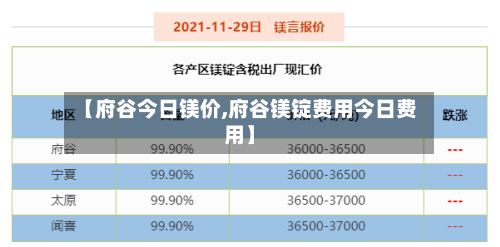 【府谷今日镁价,府谷镁锭费用今日费用】-第2张图片