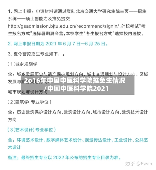 2o16年中国中医科学院推免生情况/中国中医科学院2021-第2张图片
