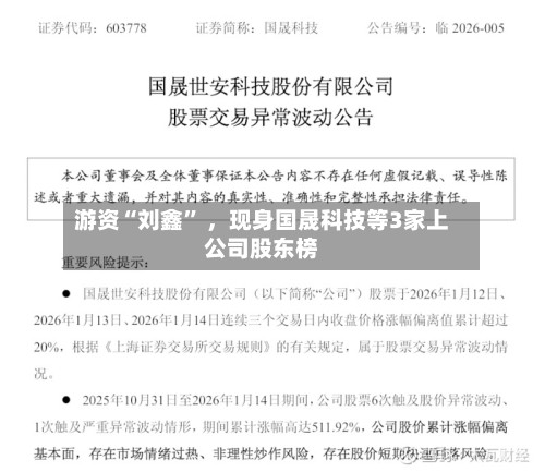 游资“刘鑫” 	，现身国晟科技等3家上公司股东榜-第2张图片